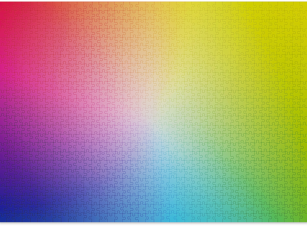 A puzzle with a color gradient