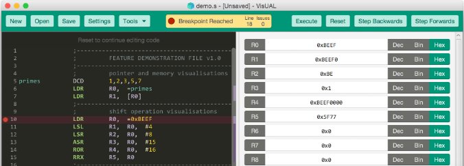 arm assembly program in visual arm emulator